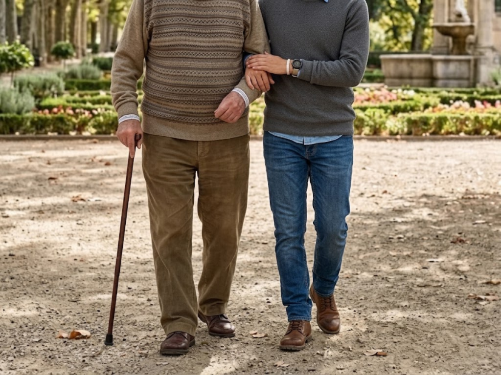 Assistent personal acompanyant una persona gran